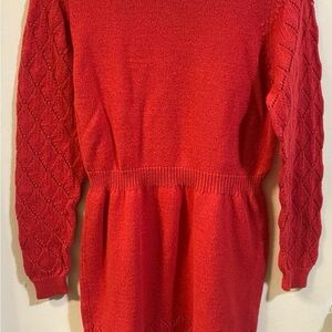 Cat & Jack Vibrant Red Knit Sweater Dress